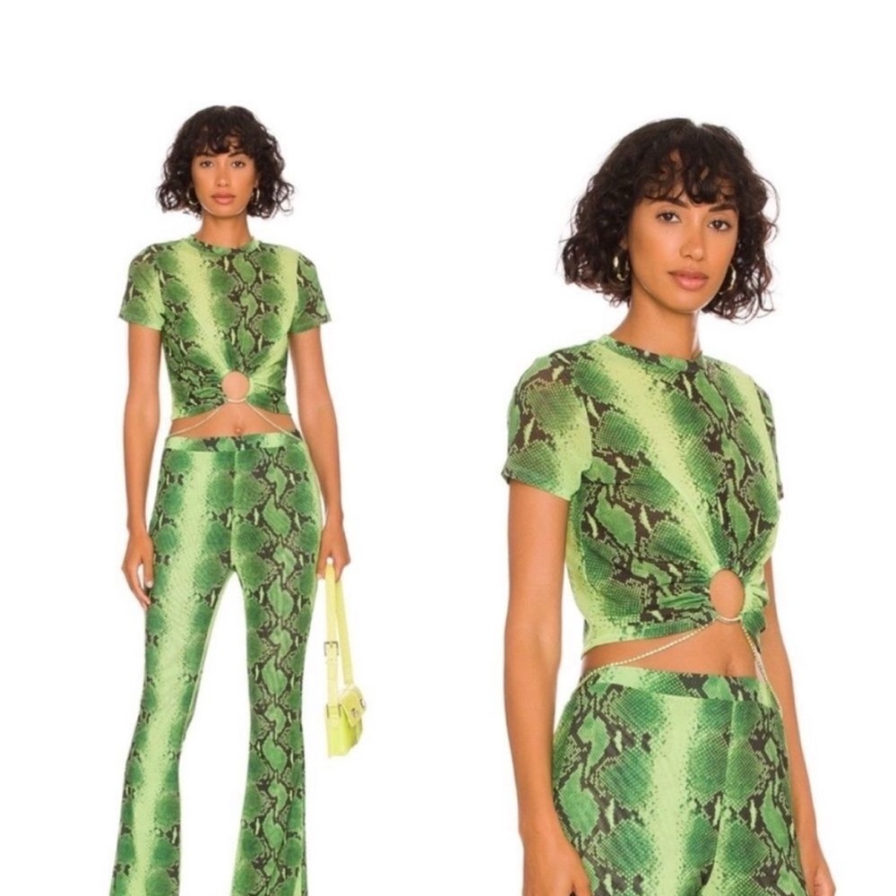 Cult Gaia x Bratz Nevra Top Ombré Green Snakeskin